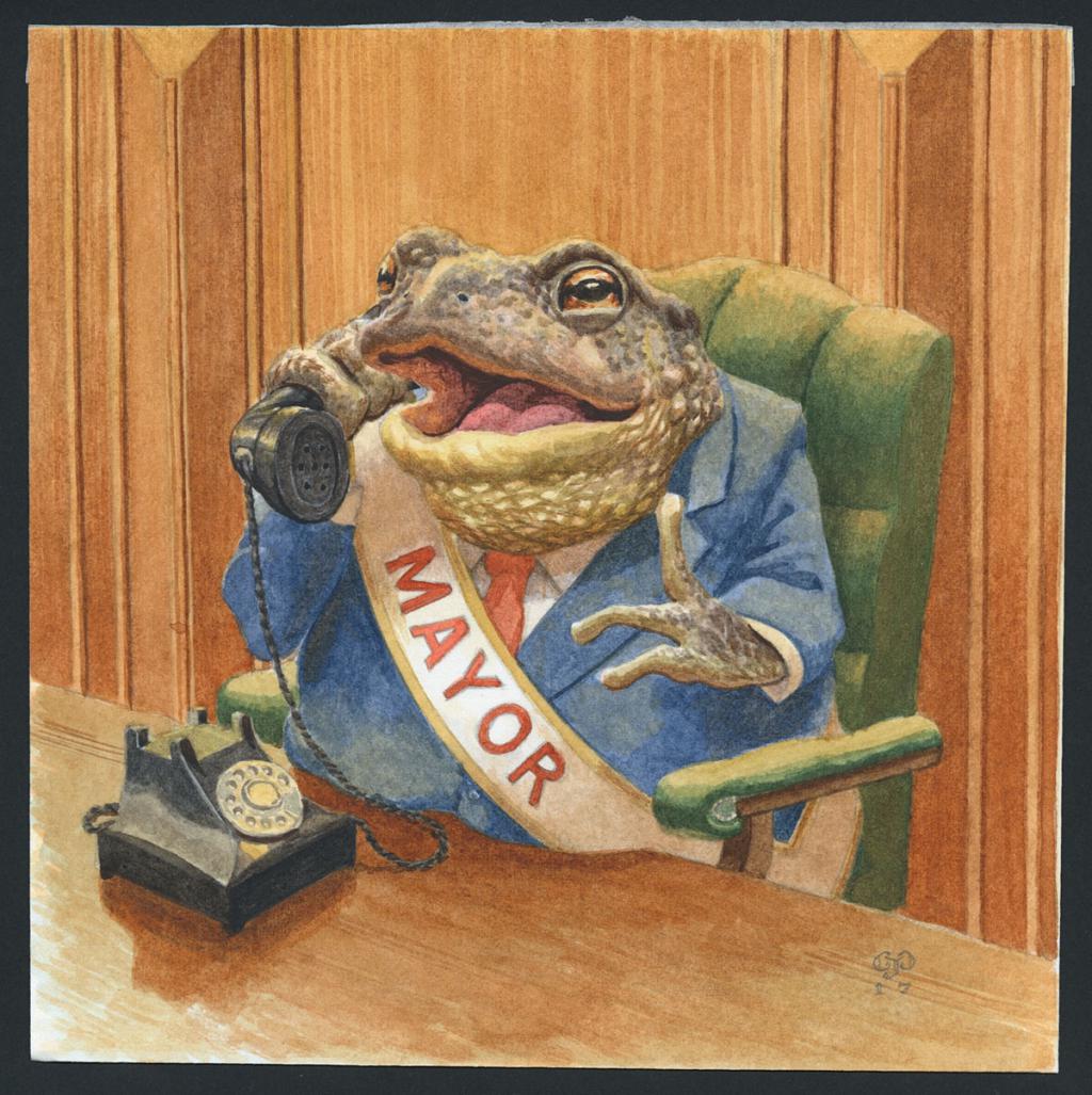 Illustration originale, The Mayor - Christopher Dunn - Aquarelle sur papier - 4727
