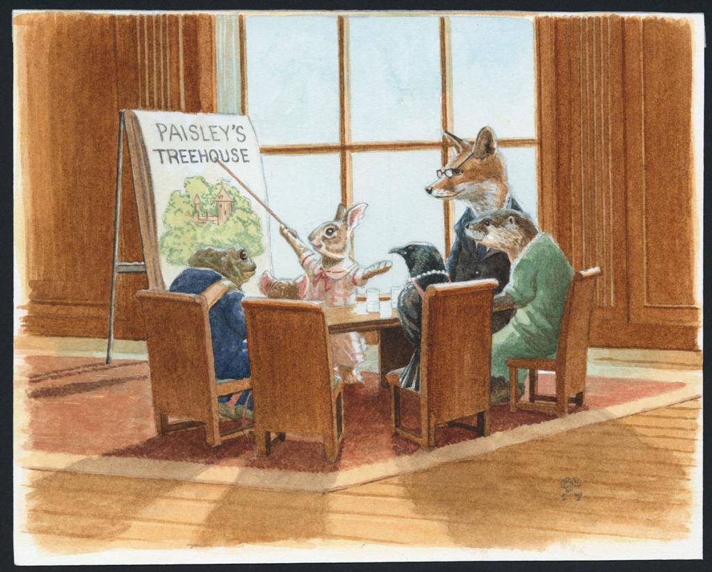 Illustration originale, Planning meeting - Christopher Dunn - Aquarelle sur papier - 4728