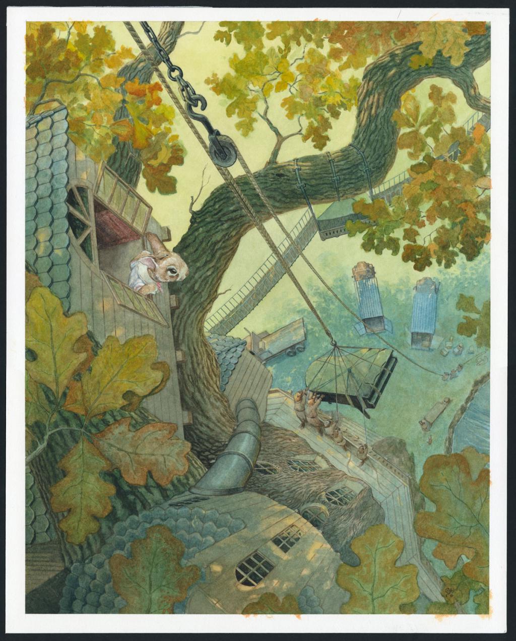 Illustration originale,Piano Delivery - Christopher Dunn - Aquarelle sur papier - 4735