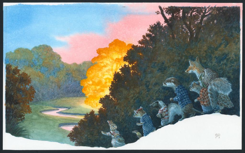 Illustration originale, Walking to the Treehouse - Christopher Dunn - Aquarelle sur papier - 4737