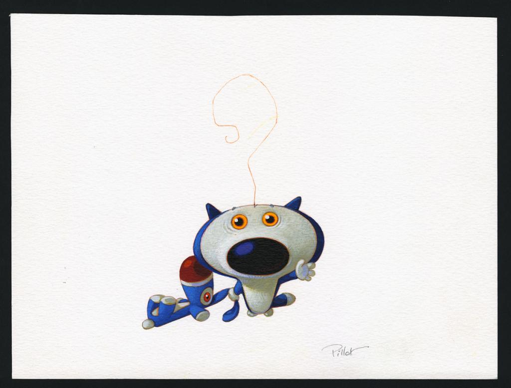 Illustration originale pour les pages de garde - Frédéric Pillot - Acrylique rehaussée de craie - 4827