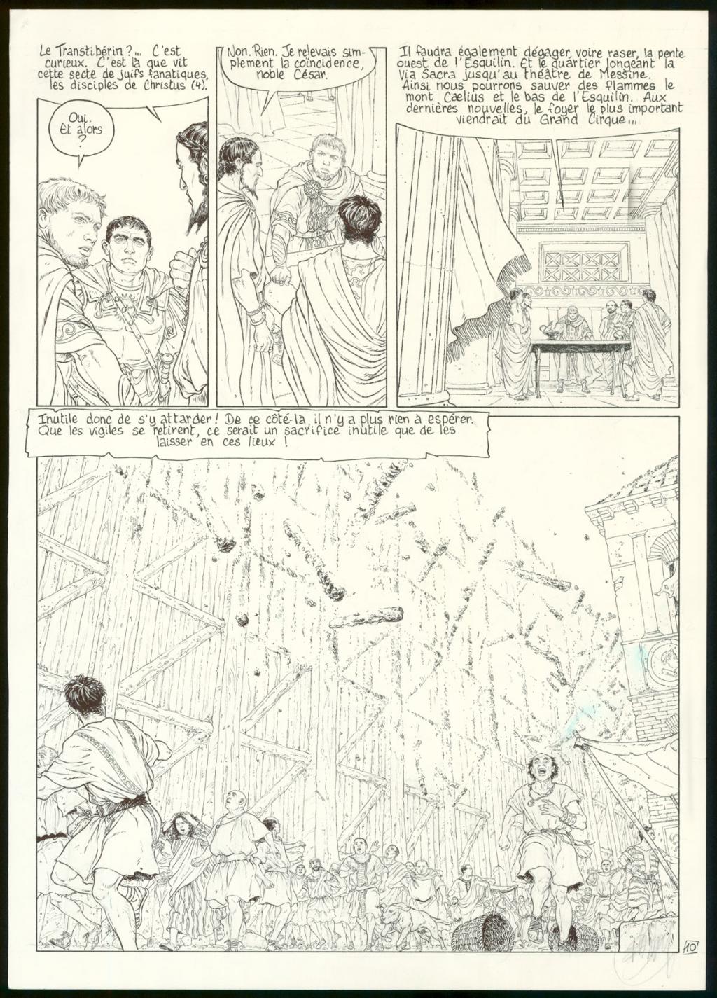 Planche originale n°10, avec sa mise en couleur de la main de Jérémy - Delaby & Jérémy - Encre de Chine sur papier - 5624