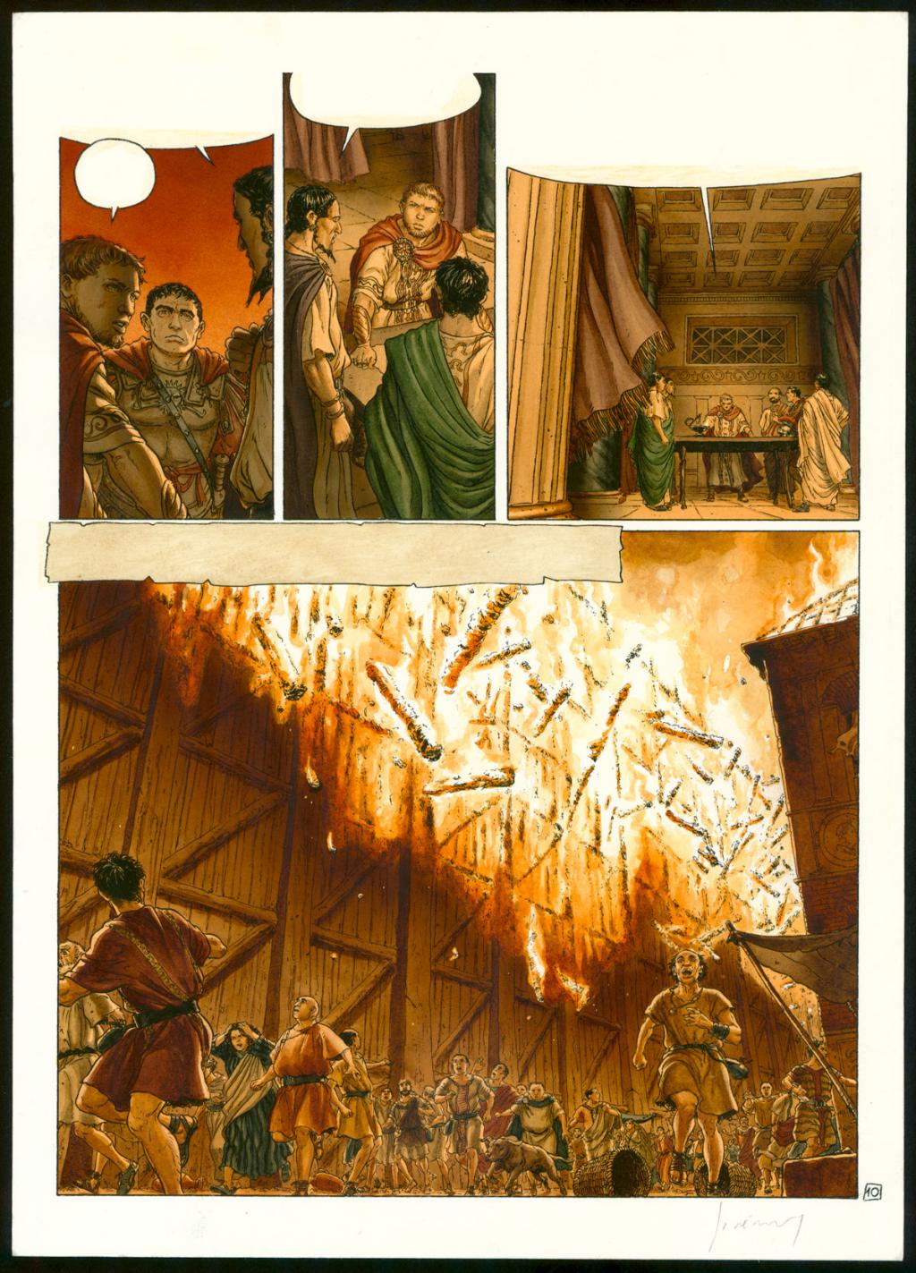 Planche originale n°10, avec sa mise en couleur de la main de Jérémy - Delaby & Jérémy - Encre de Chine sur papier - 5624