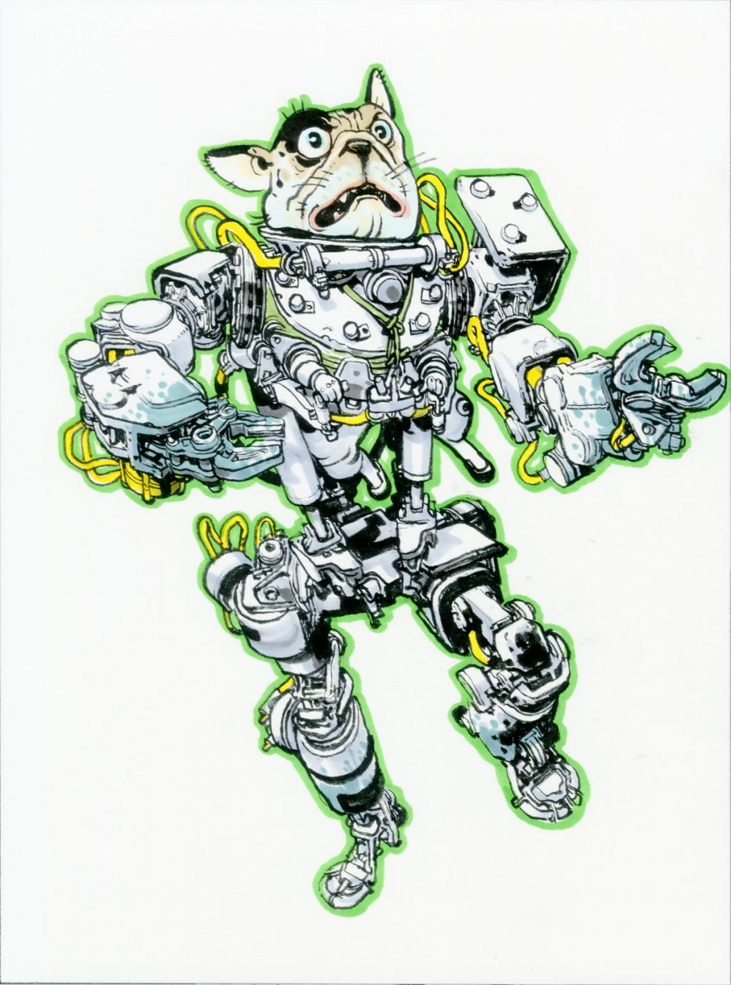 Illustration originale - Kim Jung Gi - Encre de Chine et encre de couleur sur papier - 4794