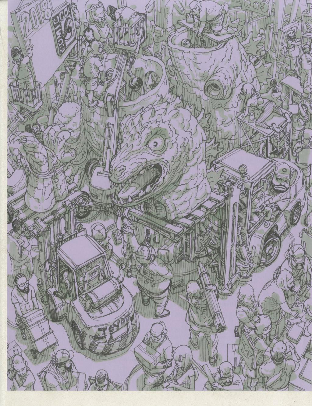 Illustration originale - Kim Jung Gi - Encre de Chine et encre de couleur sur papier - 4698