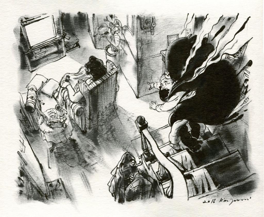 Illustration originale - Kim Jung Gi - Encre de Chine sur papier - 4784