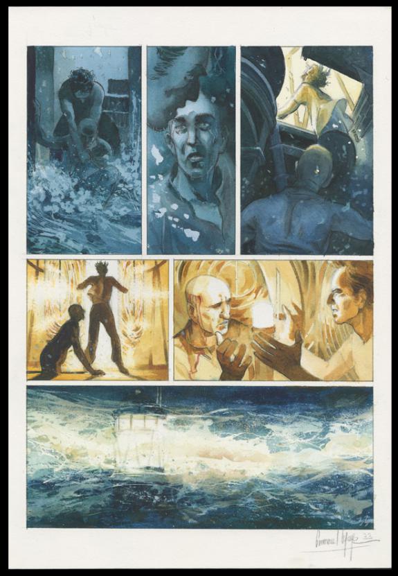 Planche originale n°33 - Emmanuel Lepage - Encre de Chine et aquarelle sur papier - 4669