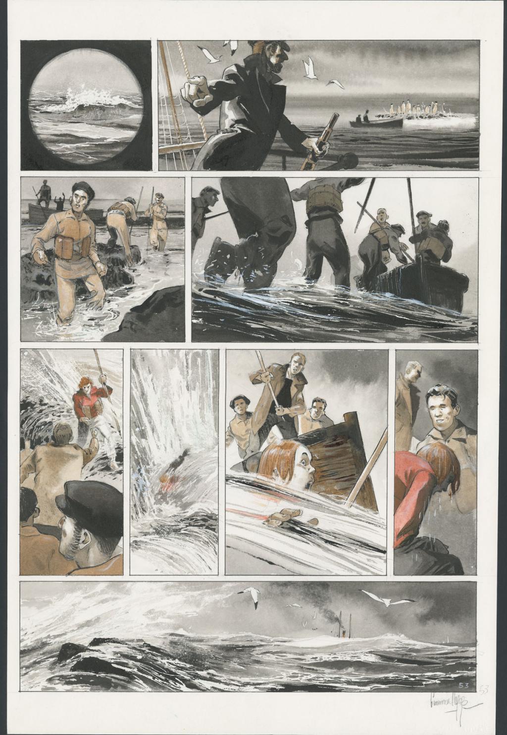 Planche originale 
n°53 - Emmanuel Lepage - Encre de Chine et aquarelle sur papier - 4675