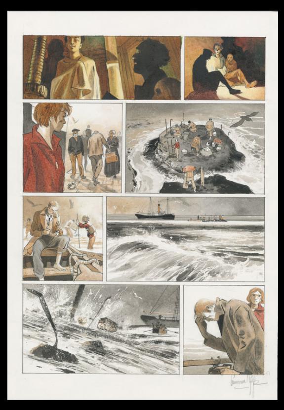 Planche originale n°61 - Emmanuel Lepage - Encre de Chine et aquarelle sur papier - 4676