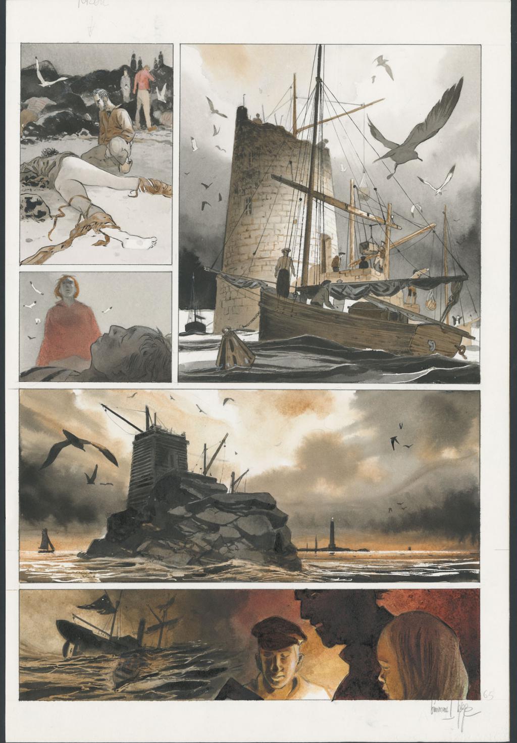 Planche originale 
n°65 - Emmanuel Lepage - Encre de Chine et aquarelle sur papier - 4679