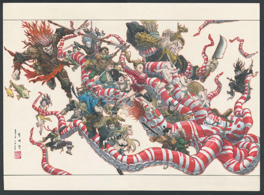 Illustration originale - Jae Kwang Park - Technique mixte - 4862