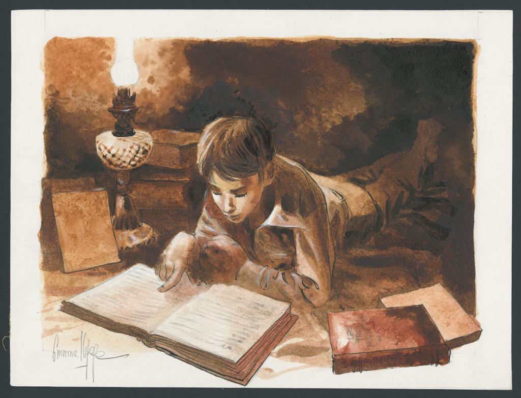 Illustration originale - Emmanuel Lepage - Encre de Chine et aquarelle sur papier - 4684