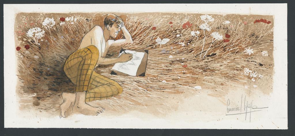 Illustration originale - Emmanuel Lepage - Encre de Chine et aquarelle sur papier - 4685