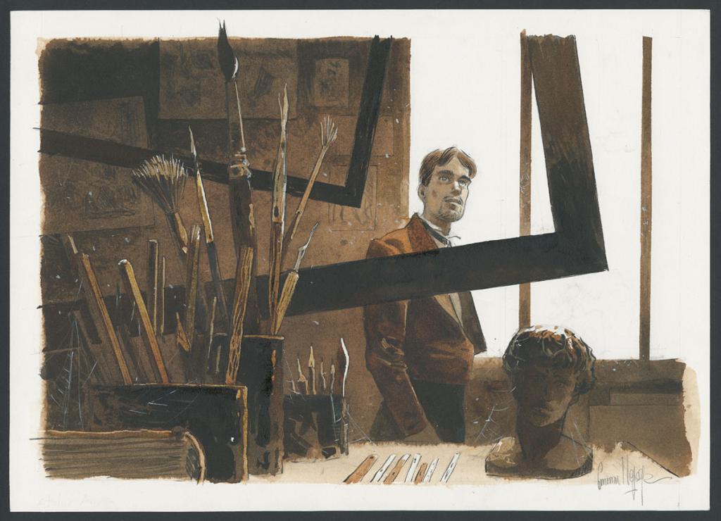 Illustration originale - Emmanuel Lepage - Encre de Chine et aquarelle sur papier - 4686