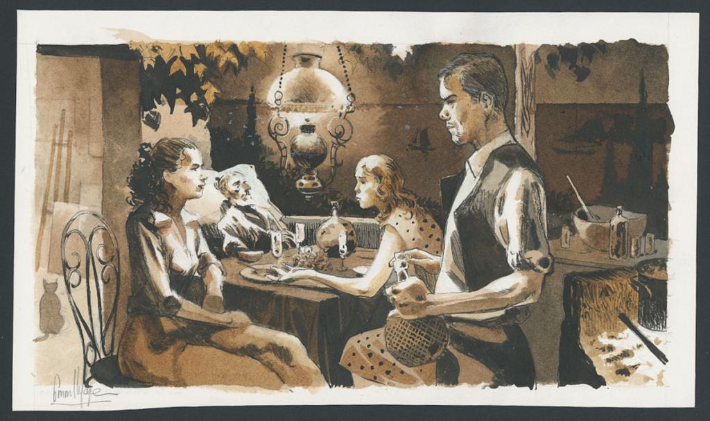Illustration originale - Emmanuel Lepage - Encre de Chine et aquarelle sur papier - 4688