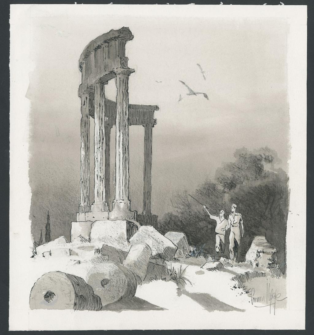 Illustration originale - Emmanuel Lepage - Encre de Chine et aquarelle sur papier - 4690