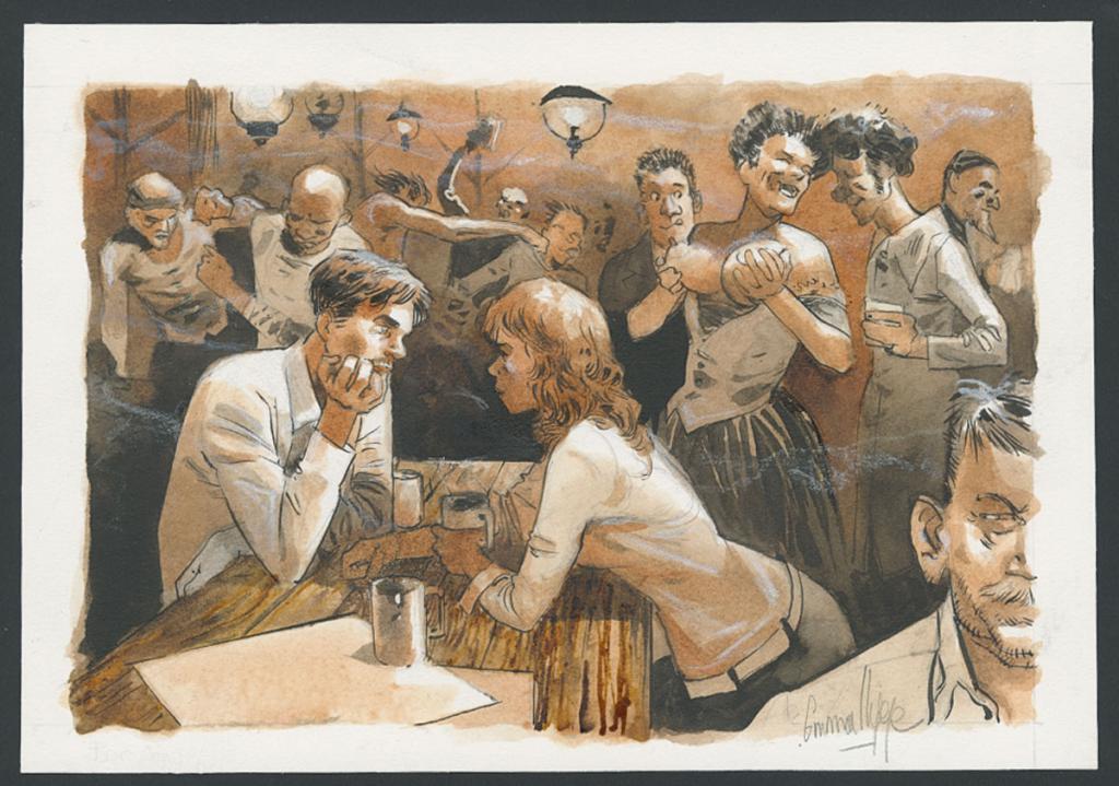 Illustration originale - Emmanuel Lepage - Encre de Chine et aquarelle sur papier - 4694