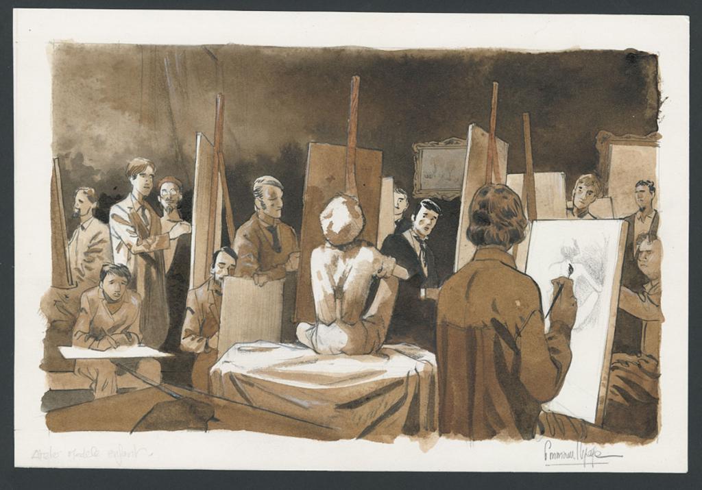 Illustration originale - Emmanuel Lepage - Encre de Chine et aquarelle sur papier - 4695