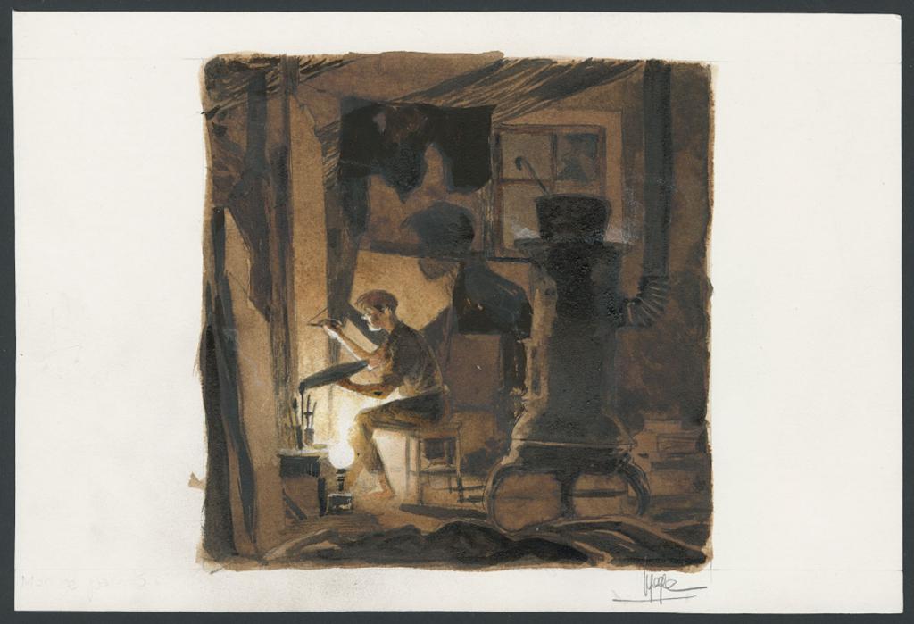 Illustration originale - Emmanuel Lepage - Encre de Chine et aquarelle sur papier - 4665