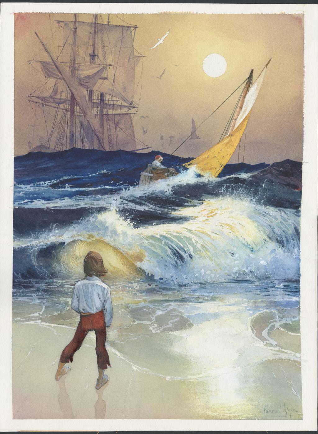 Illustration originale - Emmanuel Lepage - Encre de Chine et aquarelle sur papier - 4657