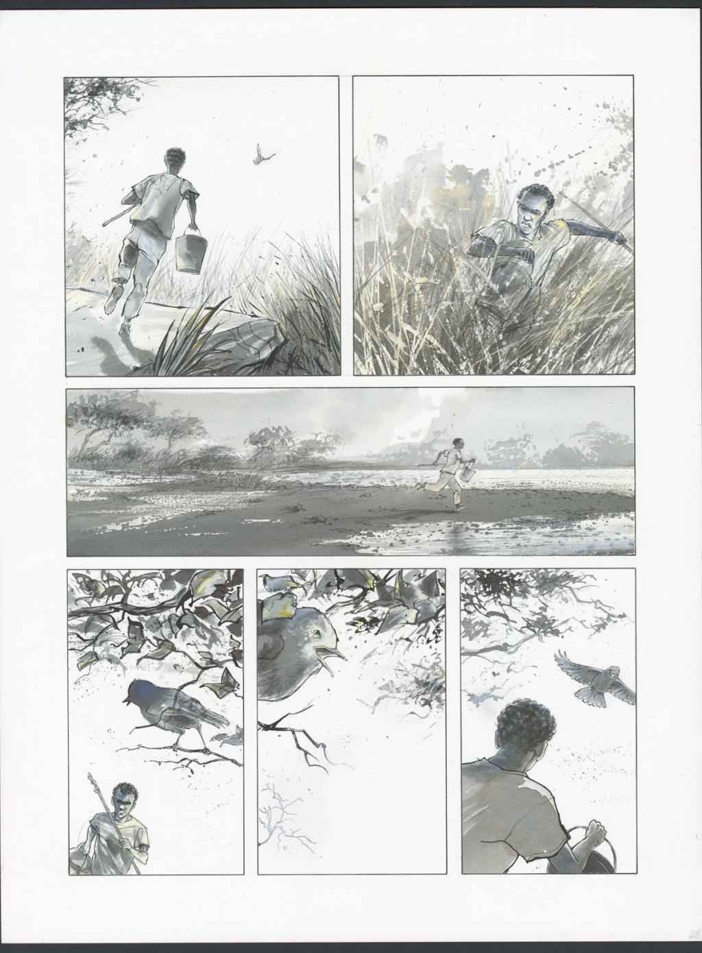 Planche originale
avec calque
n° 28 - Christian Lax - Encre de Chine et lavis sur papier - 4855