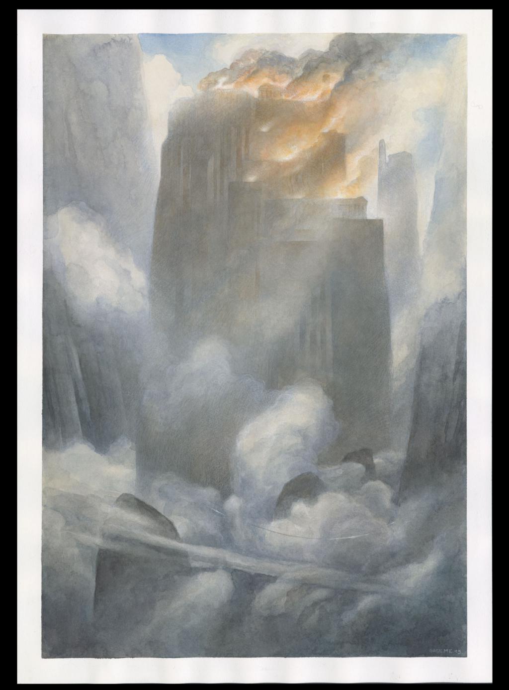 Sikandergul, illustration originale pour l'édition luxe de l'album : "L'Homme qui voulut être roi" de Rudyard Kipling - Armel Gaulme - Aquarelle et crayon sur papier - 4859