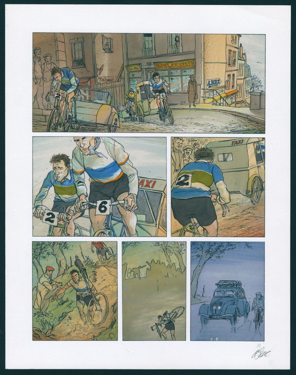 Planche originale noir et blanc n°38 accompagnée de la planche couleur - Christian Lax - Technique mixte - 4869