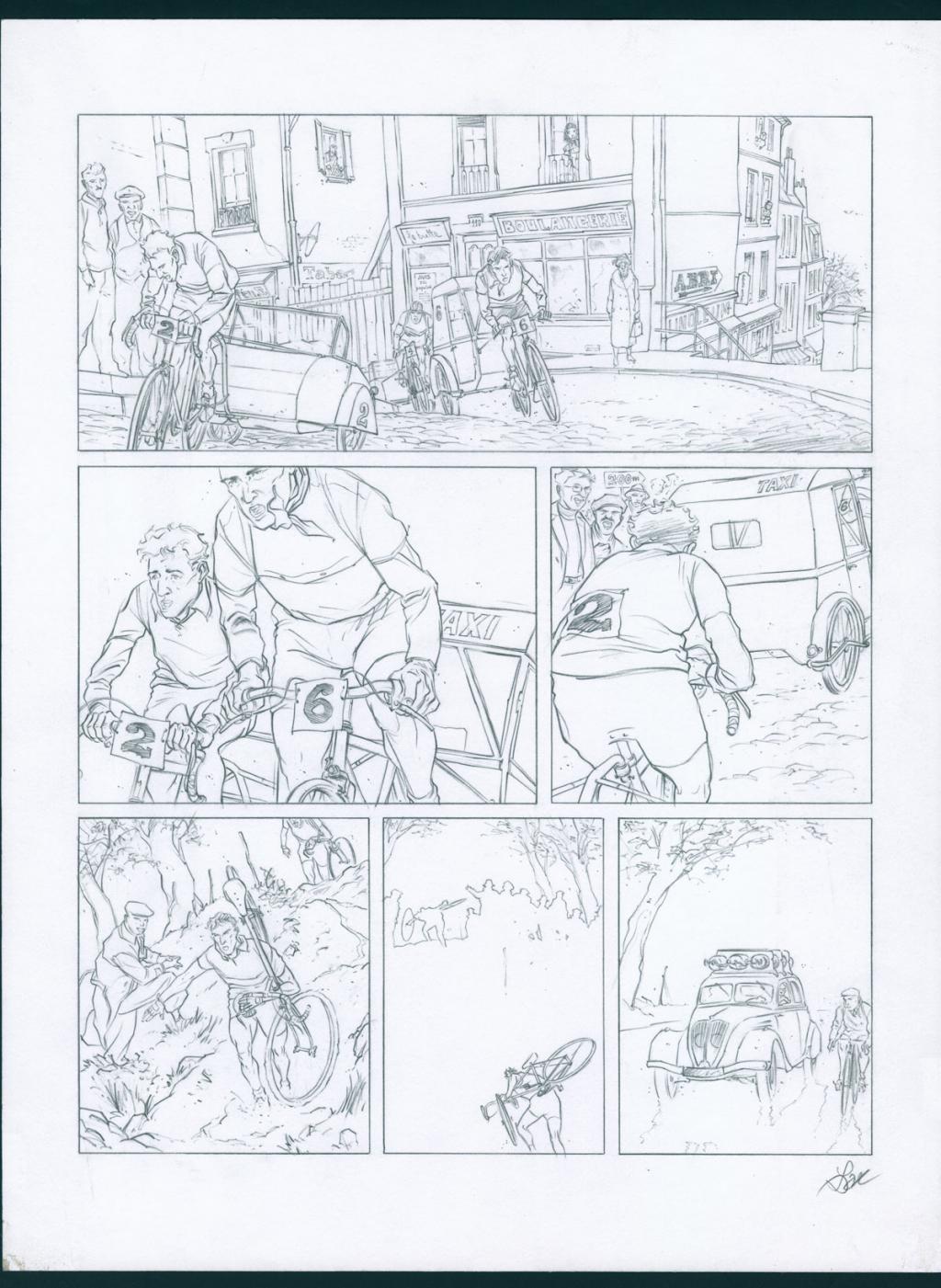 Planche originale noir et blanc n°38 accompagnée de la planche couleur - Christian Lax - Technique mixte - 4869