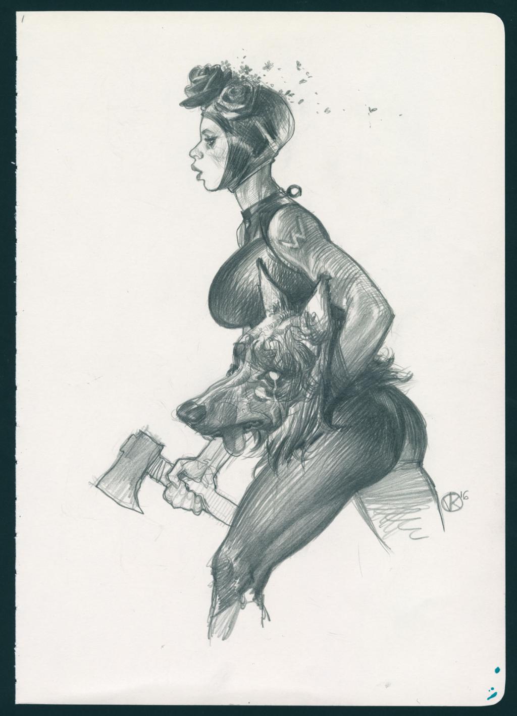 Illustration originale - Viktor Kalvachev - Mine de plomb sur papier - 4596