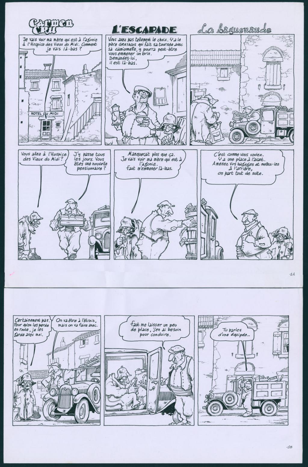 Histoire complète en 4 pages L'Escapade - La Baguenaude - Lelong - Encre de Chine sur papier - 5792