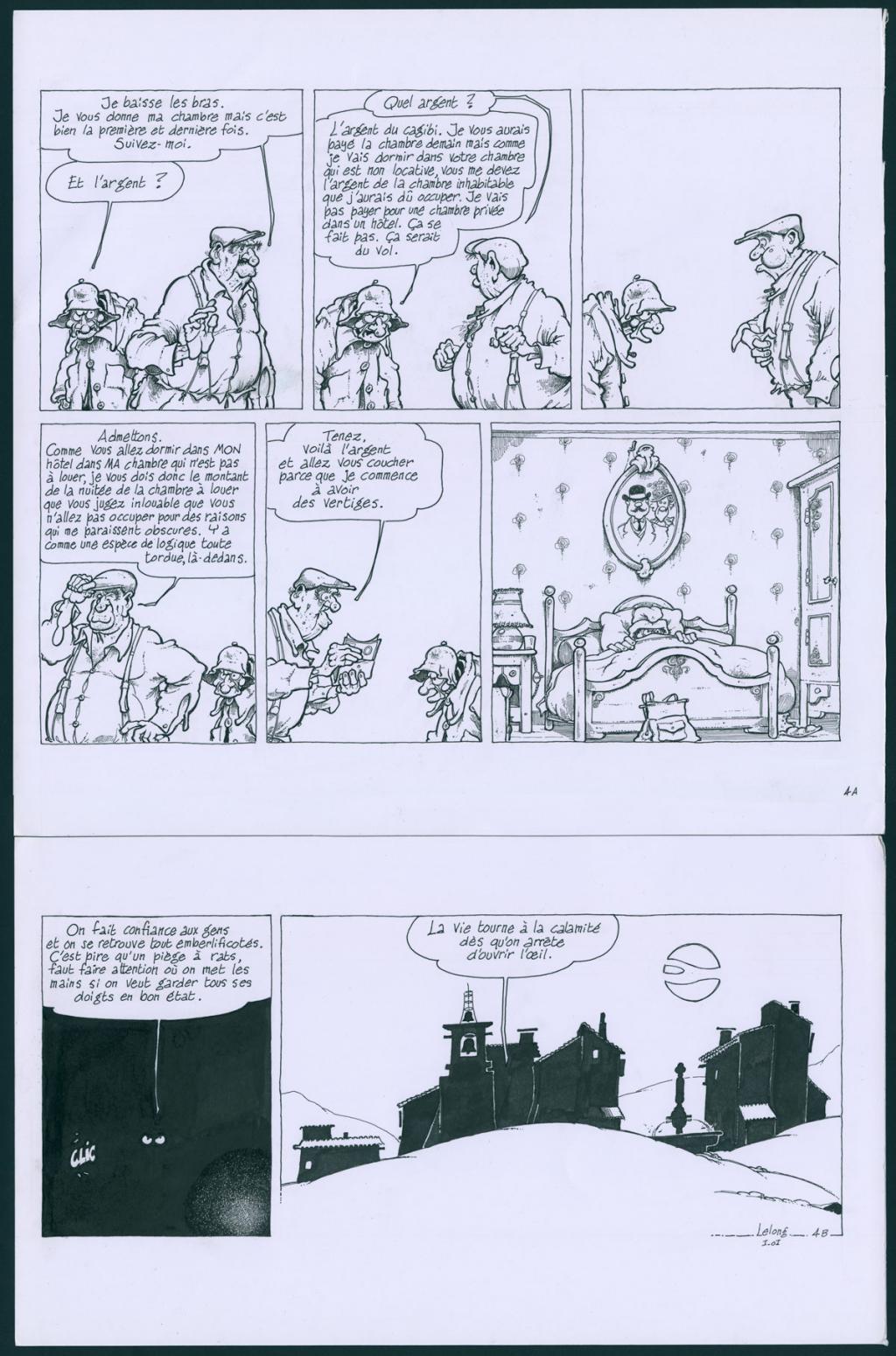 Histoire complète en 4 pages L'Escapade - La Nuitée - Lelong - Encre de Chine sur papier - 5791