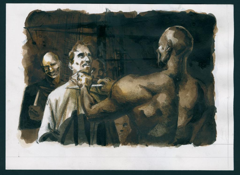 Illustration originale - Emmanuel Lepage - Encre de Chine et lavis sur papier - 4580