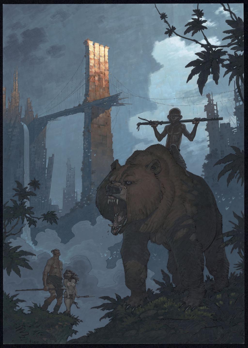 Illustration originale en hommage à la série Niourk - Didier Cassegrain - Technique mixte - 4916