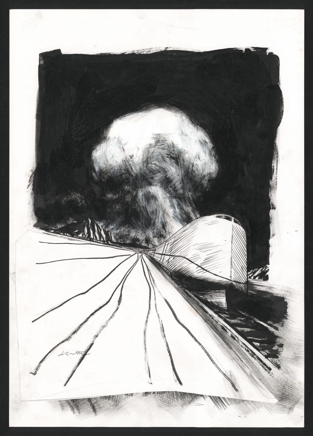 Projet couverture - Jean-Marc Rochette - Encre de Chine et gouache sur papier - 5641