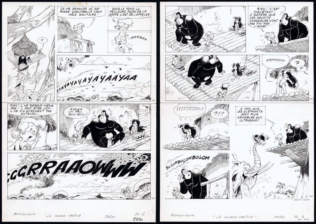 Planches originales 1 et 2, publiée dans l'histoire La Sourde oreille - Mazel - Encre de Chine sur papier - 5044