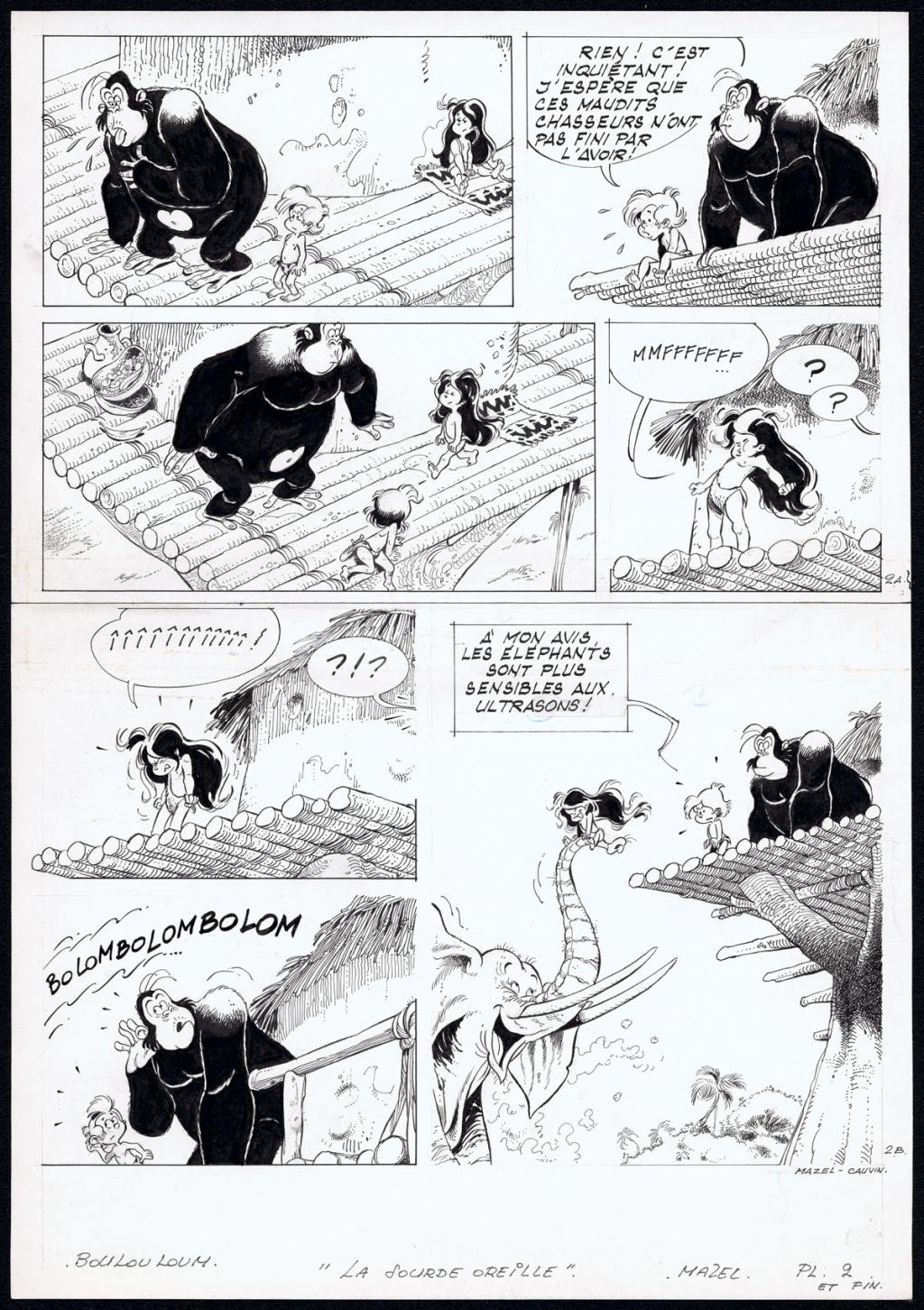 Planches originales 1 et 2, publiée dans l'histoire La Sourde oreille - Mazel - Encre de Chine sur papier - 5044