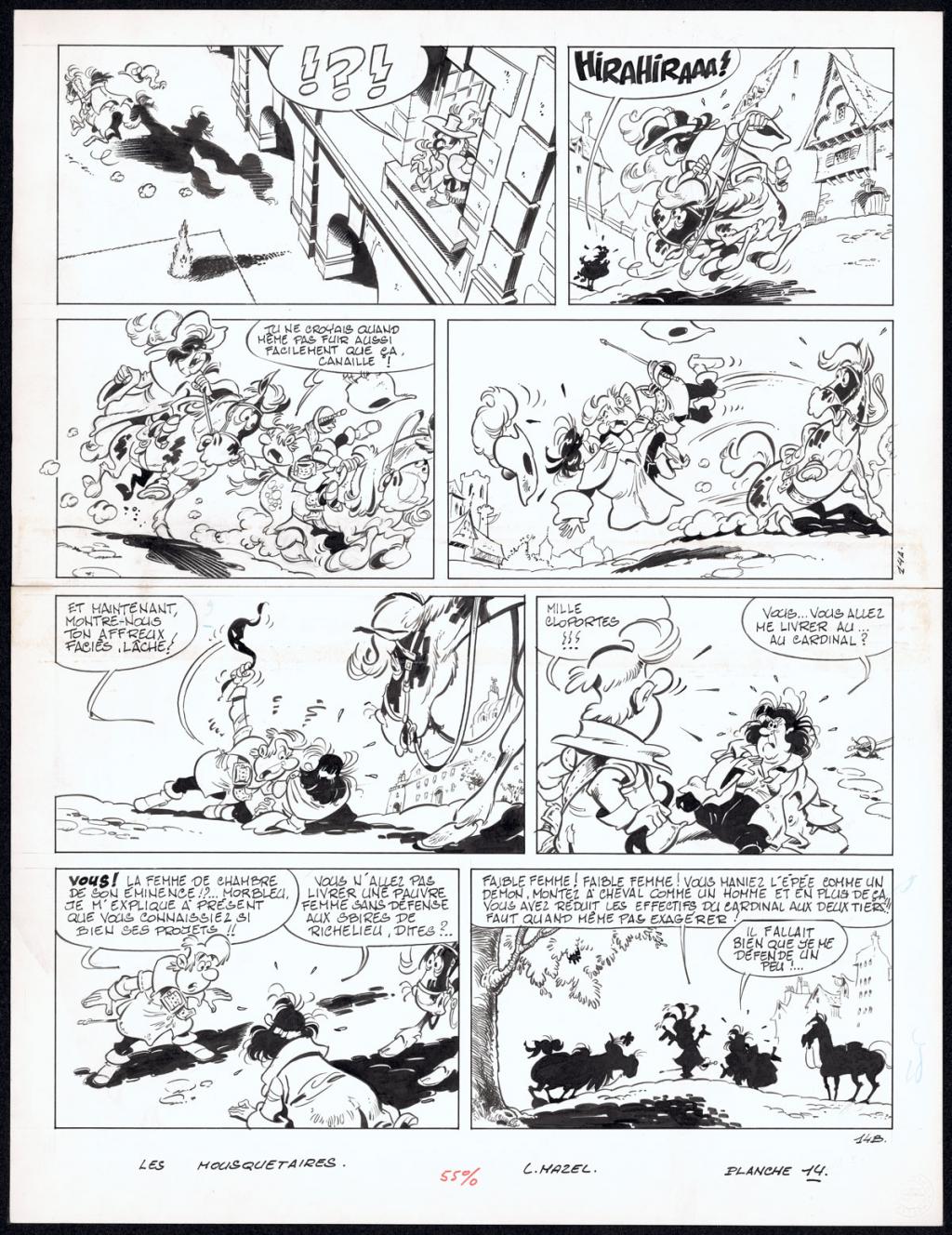 Planche originale n°14
publiée dans l'histoire
Chaud effroi pour le Cardinal - Mazel - Encre de Chine sur papier - 5006