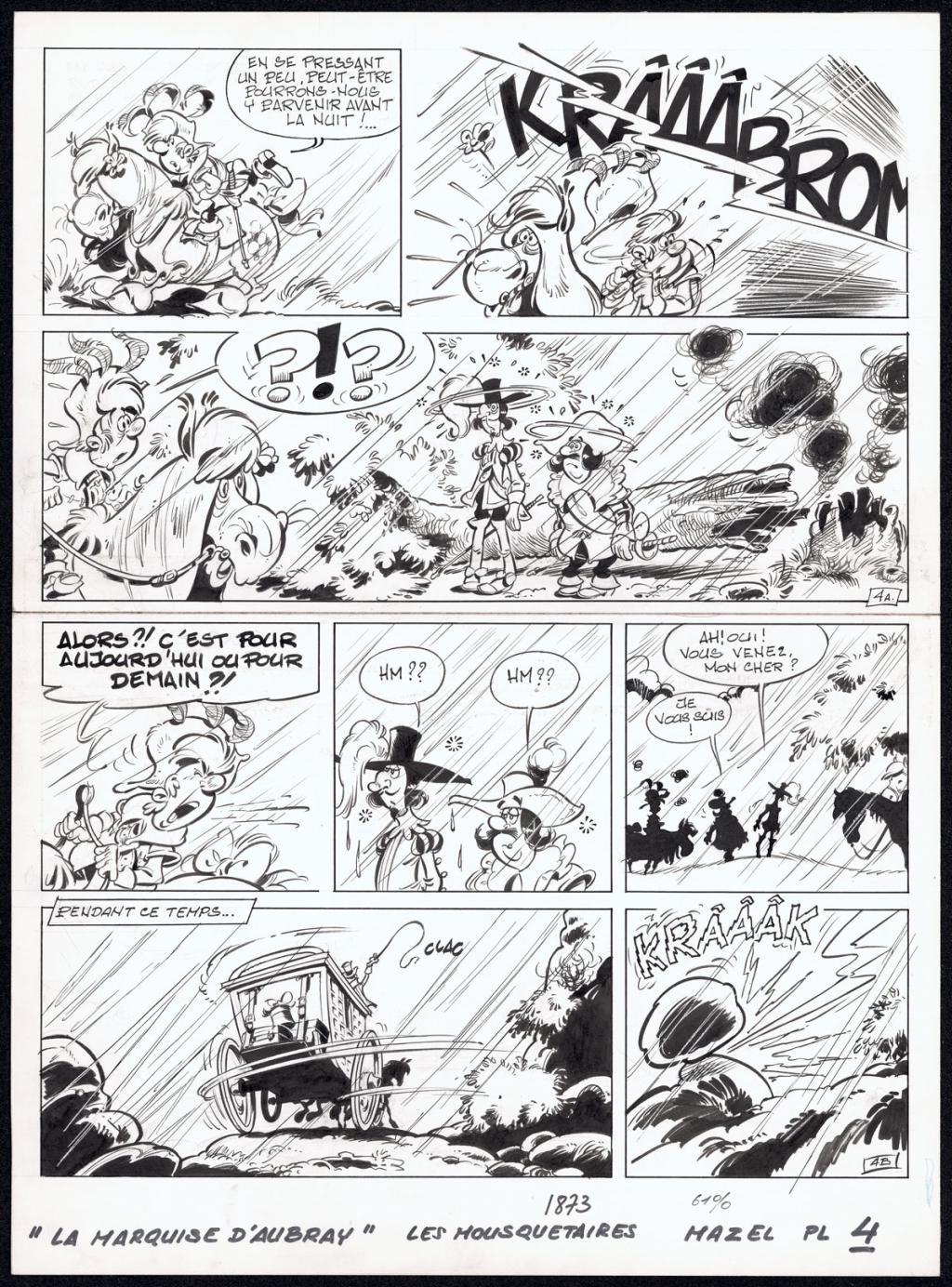 Planche originale n°4  publiée dans l'histoire 
La Marquise d' Aubray - Mazel - Encre de Chine sur papier - 4351