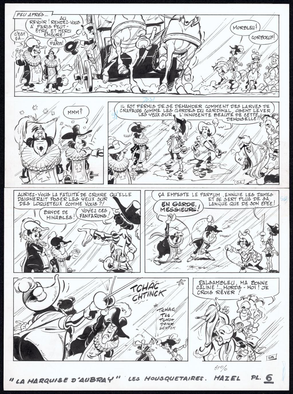 Planche originale n°6  publiée dans l'histoire 
La Marquise d' Aubray - Mazel - Encre de Chine sur papier - 4352