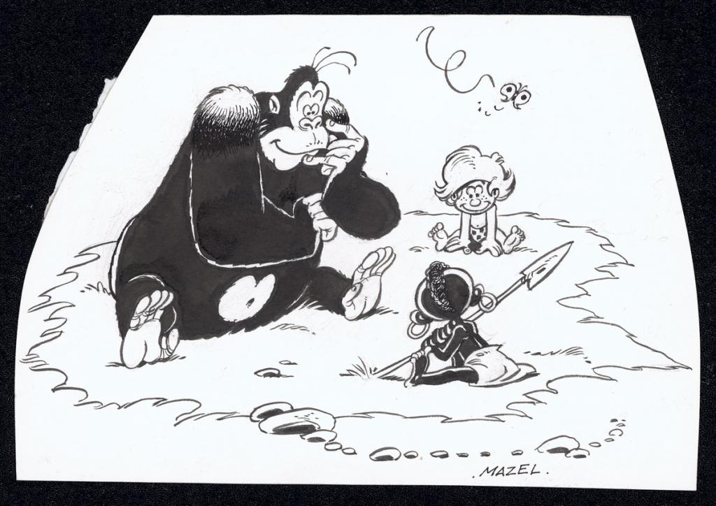 Illustration originale utilisée en page de titre - Mazel - Encre de Chine sur papier - 5018