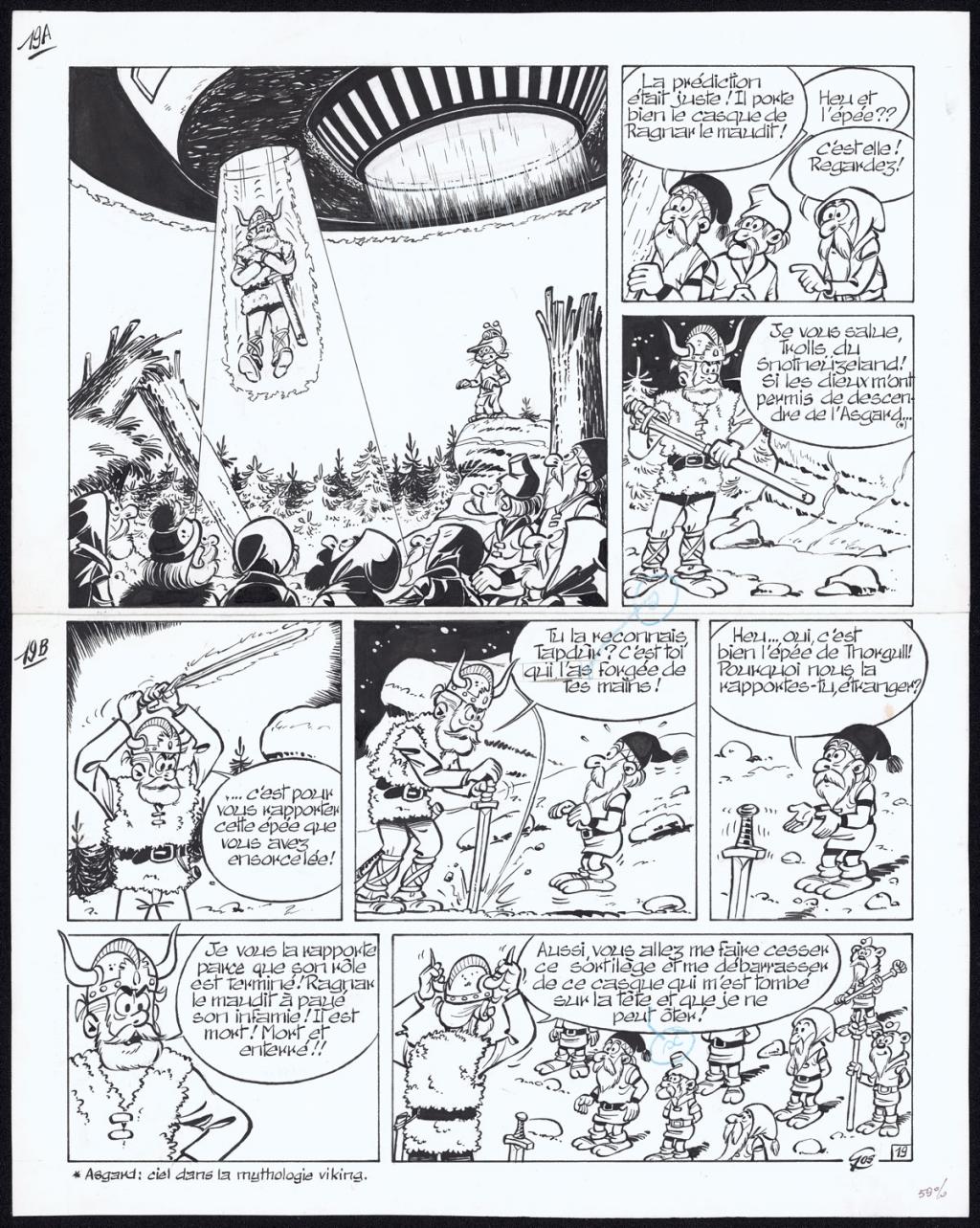 Planche originale n°19, une rustine  dans la bulle en case 5 - Gos / Walt - Encre de Chine sur papier - 4994