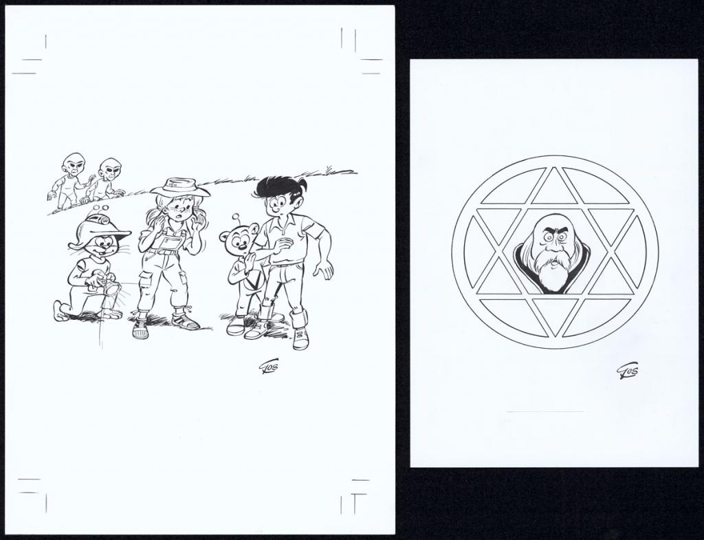 Couverture originale en deux parties - Roland Gos - Encre de Chine sur papier - 5042