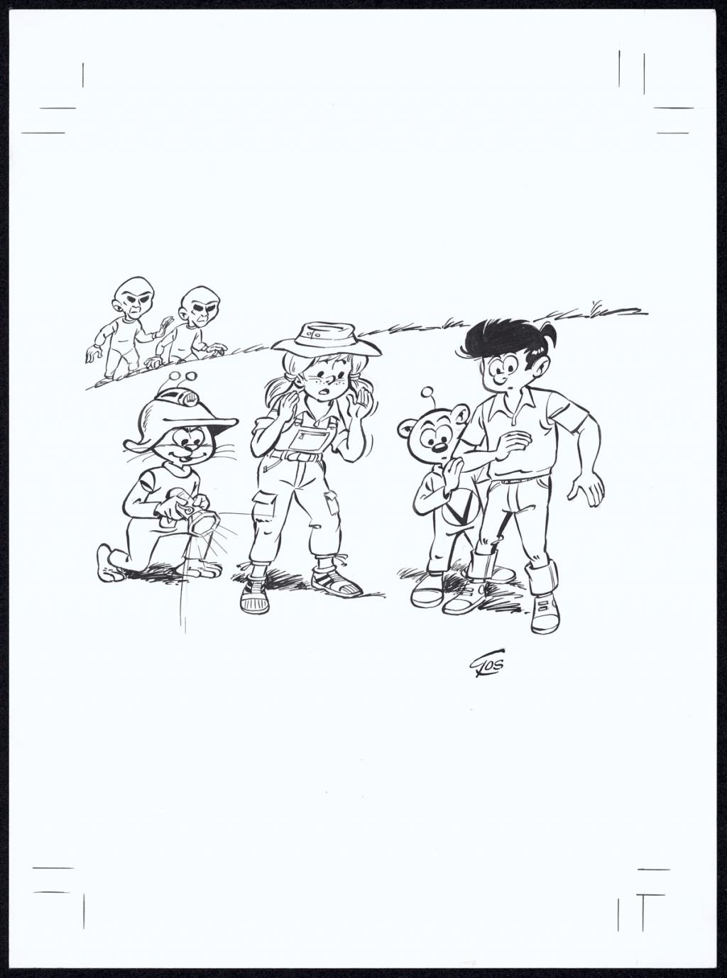 Couverture originale en deux parties - Roland Gos - Encre de Chine sur papier - 5042