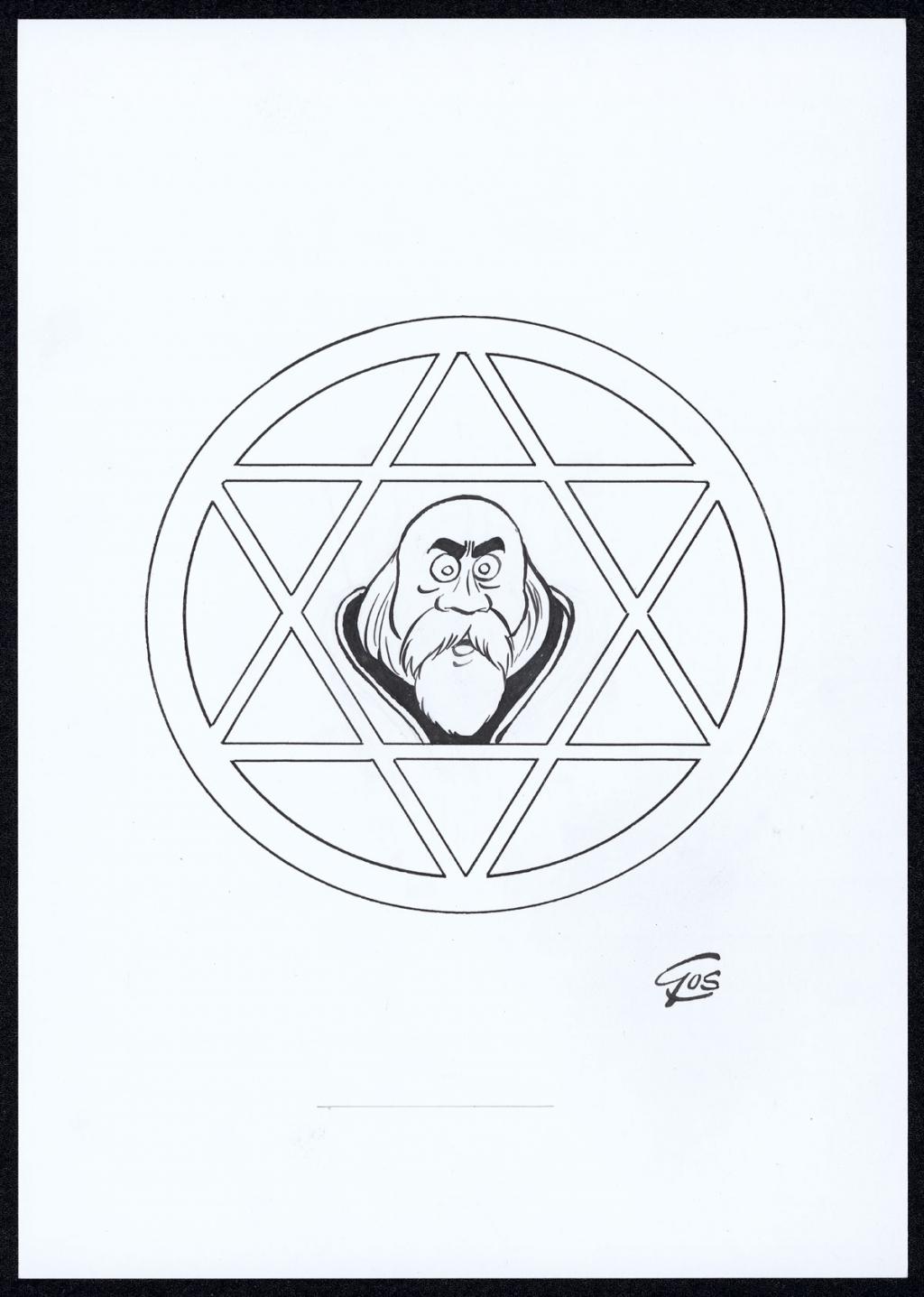 Couverture originale en deux parties - Roland Gos - Encre de Chine sur papier - 5042