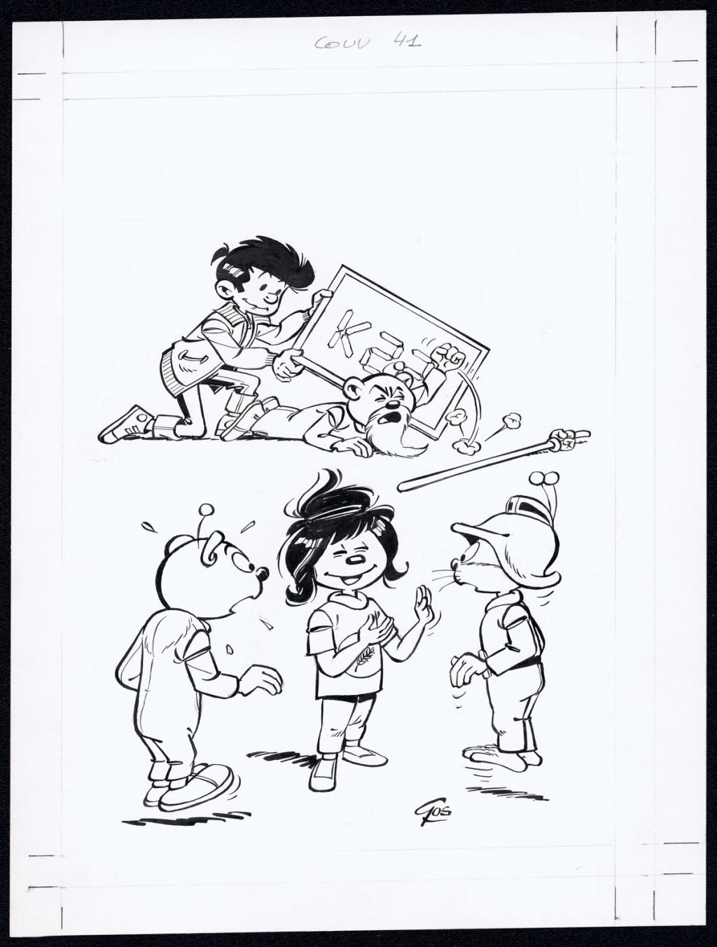 Couverture originale - Roland Gos - Encre de Chine sur papier - 5038