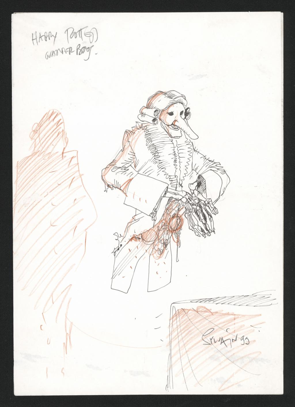 Concept art recto verso pour le film Harry Potter " The Goblet of Fire ". Sylvain despretz a été le premier a faire des designs pour Harry Potter - Sylvain Despretz - Technique mixte sur papier - 5092