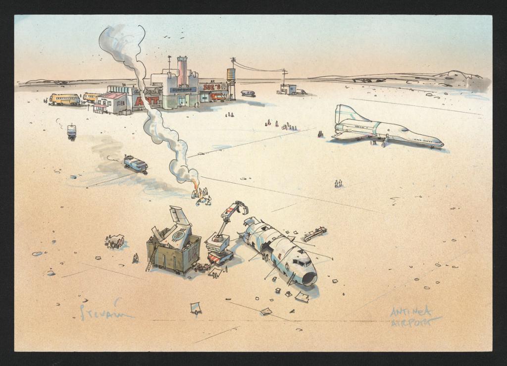 Concept art pour Le Cinquième Élement de Luc Besson - Sylvain Despretz - Technique mixte sur papier - 5091