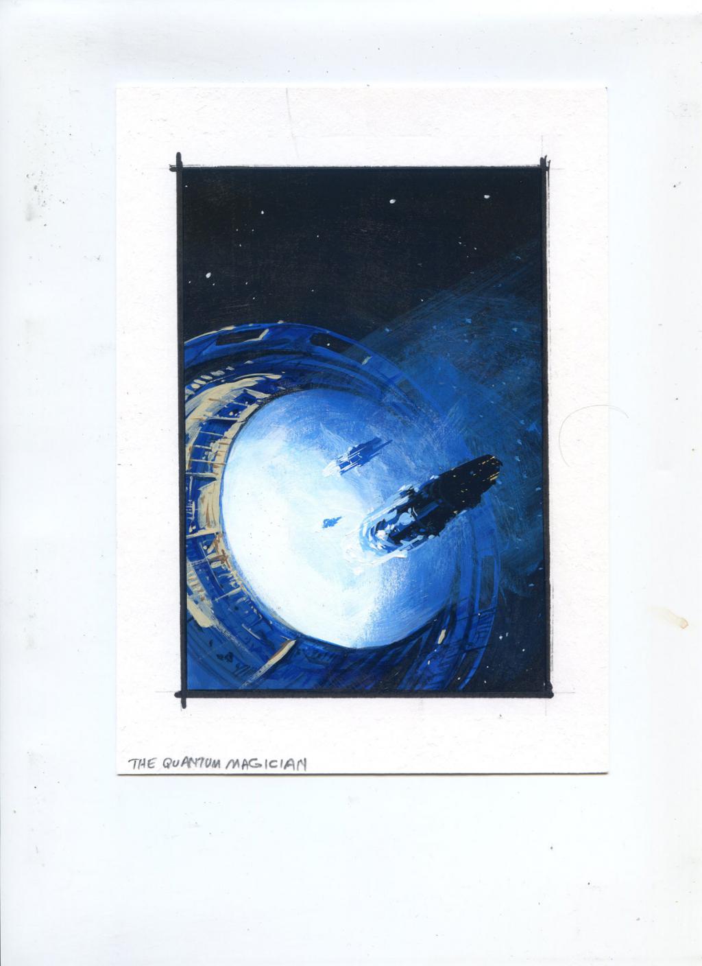 Couverture originale du roman The quantum Magician - Manchu - Acrylique sur papier - 6111