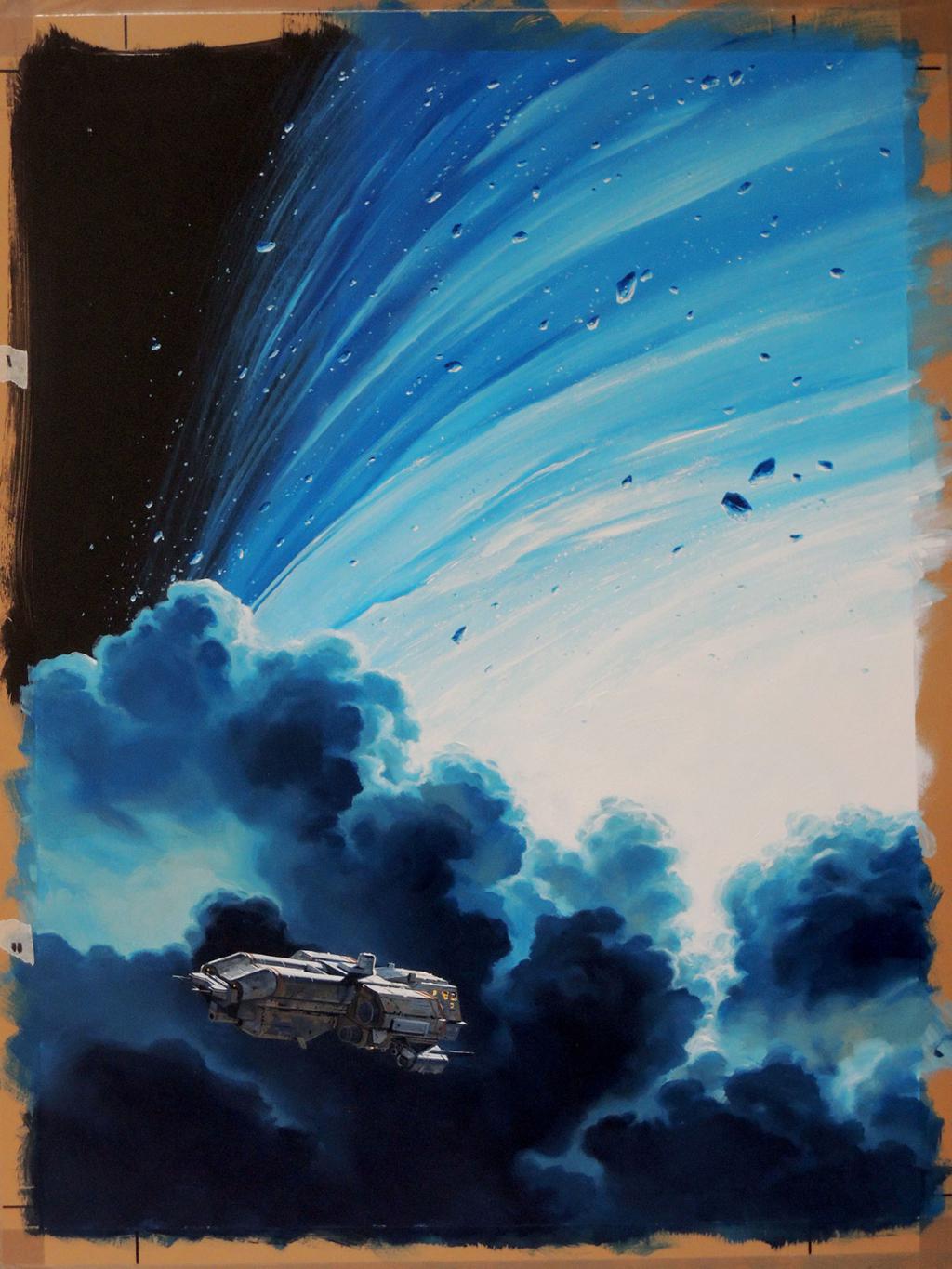 Couverture originale du roman Quantika #2 L'Ouvreur des Chemins - Manchu - Acrylique sur papier - 6110