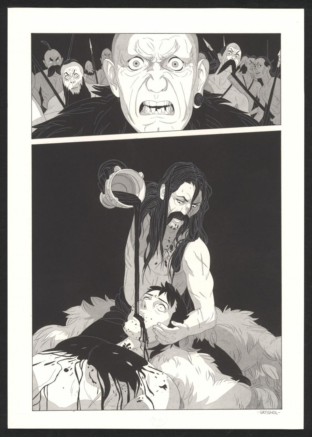 Planche originale - Bertrand Gatignol - Encres noires et aquarelle sur papier - 6167